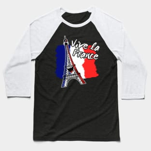 Bastille Day 14 July French Tricolore Eiffel Tower Funny Baseball T-Shirt